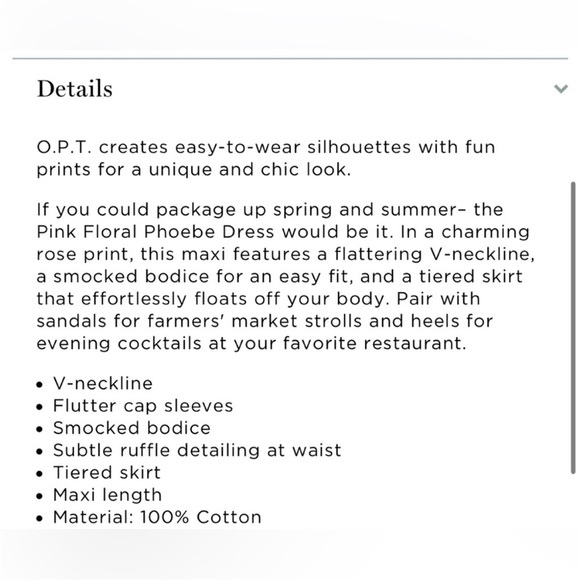 Pink Phoebe Floral Dress O.P.T. - Picture 9 of 10